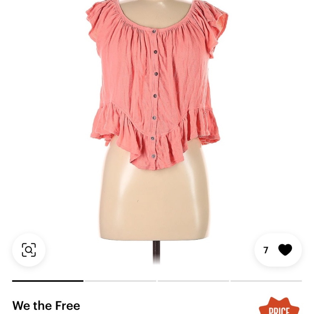 We the Free Coral Button-Down Women's Top